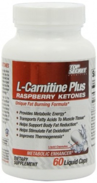 Top Secret Nutrition L-Carnitine Plus Capsules, Raspberry-k, 60 Count