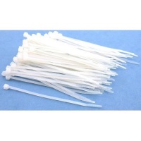 100 White Nylon Cable Zip Ties Self Locking 2.5mm x 4