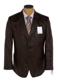 Calvin Klein Mens 2 Button Brown Faux Leather Sport Coat Jacket- Size 46S