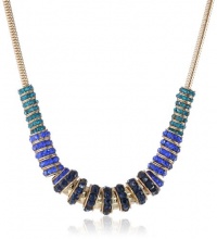 Anne Klein Bright Idea Gold-Tone and Blue Multi-Color block Collar Necklace