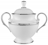 Lenox Federal Platinum Bone China Sugar Bowl with Lid