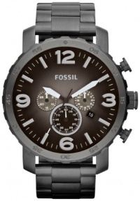 Fossil Men's JR1437 Nate Chronograph Smoke Stainless Steel Watch