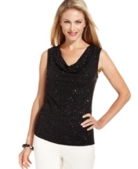 Charter Club's petite sequin top adds texture and shine to anything from crisp pants to pencil skirts.