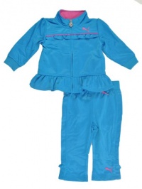 Puma Newborn Infant Girls Tricot Tracksuit (3/6M, Blue Jewel)