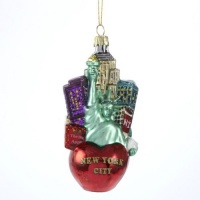 Kurt Adler C4108 New York City Glass Cityscape Ornament, 5-Inch