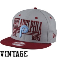 Philadelphia Phillies Gear : New Era Philadelphia Phillies 9FIFTY Establa Snapback Hat - Gray/Red