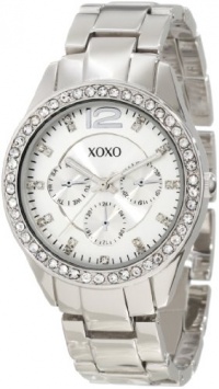 XOXO Women's XO5476 Silver-Tone Bracelet With Rhinestones Accent Bezel Watch