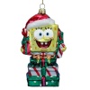 Kurt Adler SB4102 Glass SpongeBob with Presents Ornament, 5-Inch