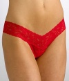 Hanky Panky Signature Lace Low Rise Thong, One Size, Granite