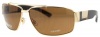 Gucci Men's 1856/S Polarized Rectangle Sunglasses,Gold Frame/Brown Polarized Lens,One Size