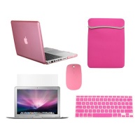 TopCase Macbook Pro 13 13-inch (A1278/with or without Thunderbolt) 5 in 1 Bundle - Crystal Hard Case Cover + Matching Color Soft Sleeve Bag +Wireless Mouse + Silicone Keyboard Cover + LCD HD Clear Screen Protector -NOT FOR RETINA DISPLAY- With TopCase Mo