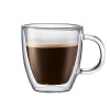 Bodum Bistro Double-Wall Insulated 10-Ounce Glass Mug, Set of 2