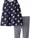 Splendid Littles Baby-Girls Infant Pool Party Ruched Neck Tunic Set, Navy, 18-24 Months