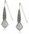 Judith Jack Color Cascade Sterling Silver, Marcasite and Cubic Zirconia Deco Drop Earrings