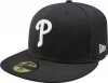 MLB Philadelphia Phillies Black with White 59FIFTY Fitted Cap