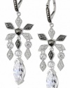 Judith Jack Frosted Glaze Sterling Silver Marcasite Cubic-Zirconia Spinel Drop Earrings