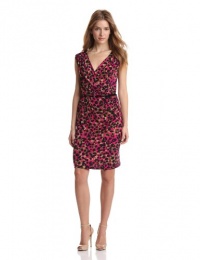 Anne Klein Women's Leo Animal Print Drape Front Dress