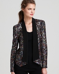 Lend fashion authority to your every day with this Rebecca Minkoff sequin jacket. Featuring a rainbow of hues, this fall-perfect topper makes the season's must-have list.