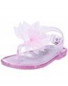 Baby / Infant Girls Glitter & Sheer Molded T-Strap Sandals with Flower by Baby Deer