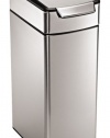 simplehuman Slim Touch Bar Trash Can, Fingerprint-Proof Brushed Stainless Steel, 40 Liters /10.5 Gallons