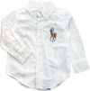 Polo Ralph Lauren Toddler Boy's Long-Sleeved Big Pony Blake Oxford, White, 4/4T