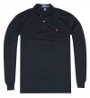 Polo Ralph Lauren Men Classic Fit Long Sleeve Interlock Pony Logo T-shirt (M, Black)