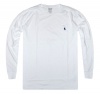 Polo Ralph Lauren Men's Long Sleeve Front Pocket Pony Logo T-shirt (Large, White)