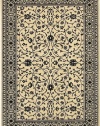 Area Rug 5x8 Rectangle Traditional Ivory-Black Color - Karastan Sierra Mar Collection