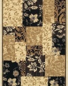 Area Rug 2x12 Runner Transitional Ivory-Black Color - Karastan Sierra Mar Collection