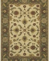 Area Rug 2x4 Rectangle Traditional Ivory-Limestone Green Color - Karastan Sierra Mar Collection