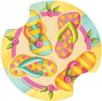 Flip Flops Toss - Carsters 2 Pk Coasters for Your Car