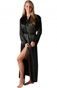 Del Rossa Women's Long Classic Satin Lounge Robe