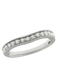 Effy Jewlery 14K White Gold Diamond Contour Band, .24 TCW Ring size 7