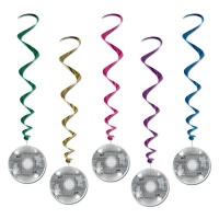 Disco Ball Whirls Party Accessory (1 count) (5/Pkg)