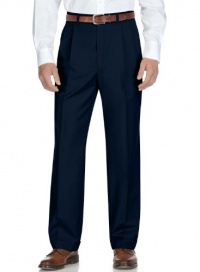 Ralph Lauren Mens Pleated Solid Navy Blue Wool Dress Pants