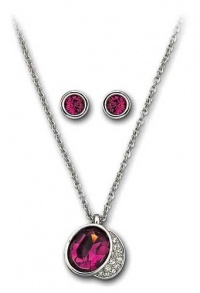 Swarovski Rhodium and Crystal Gloria Amethyst Set