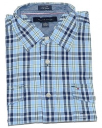 Tommy Hilfiger Men Custom Fit Plaid Short Sleeve Shirt