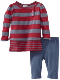 Splendid Littles Baby-girls  Marseille Chambray Stripe Tunic Set, Flamingo, 18-24 Months