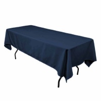 60 x 102 in. Rectangular Polyester Tablecloth Navy Blue