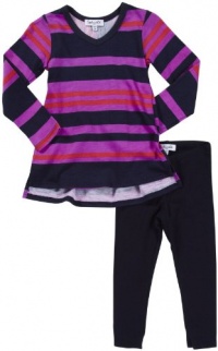 Splendid Tribeca Stripe L/S Tunic Set - Purple Orchid-2T