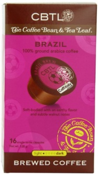 CBTL Brazil Brew Coffee Capsules By The Coffee Bean & Tea Leaf, 16-Count Box