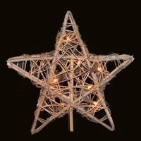 Kurt Adler 10 Light Indoor Rattan Natural Star Treetop