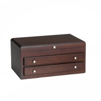 Wallace Dark Walnut Large Jewelry Chest with 2 Drawers