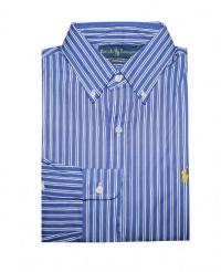 Ralph Lauren Men Custom Fit Striped Pony Logo Long Sleeve Shirt