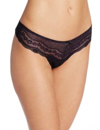 Betsey Johnson Women's Eyelet Lace Lo-Rise Wide Side Thong Panty