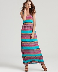 This boldly striped Michael Stars maxi dress embraces summer's favorite floor-sweeping silhouette.