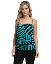 MOD 20 Women's Rainbow Bead Strap Tank Top Aqua L(1856)