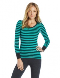 Calvin Klein Performance Women's Long Sleeve Tie Dye Stripe V-Neck Tee