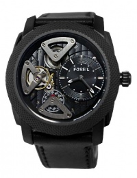 Fossil Machine Twist Leather Watch Black Me1121