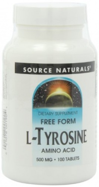 Source Naturals L-Tyrosine 500mg, 100 Tablets (Pack of 3)